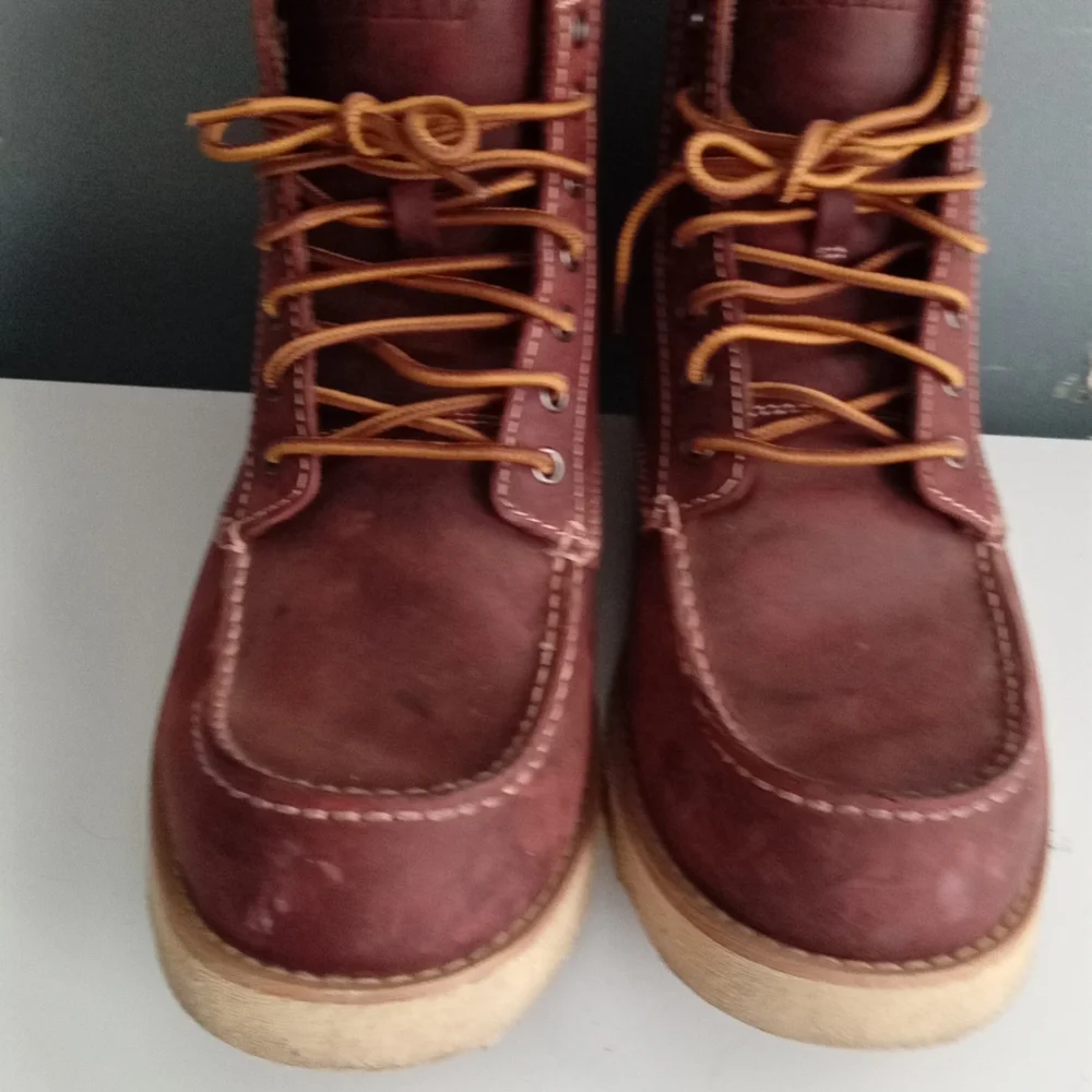 Eastland‎ Mens Burgundy Leather Moc Toe Lace Up Work Boots Size Unknown